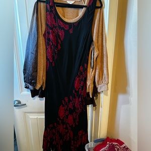 Sleeveless tea length dress. Vintage slip dress